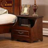 美式实木床头柜 简约床边柜 欧式储物柜 卧室收纳小柜子整装家具