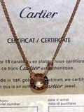 Cartier卡地亚18k金love螺丝单钻一环吊坠双链男女锁骨项链