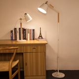 创意实木落地灯北欧现代简约落地台灯 LED智能遥控卧室书房客厅
