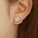 后挂式日韩国版流行时尚气质女小雏菊花朵耳钉耳环甜美百搭耳饰
