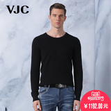 VJC威杰思男士羊绒衫圆领套头秋季新款修身型长袖毛衣细毛线