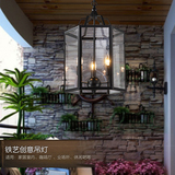 美式简约复古灯玻璃铁艺工业风北欧创意鸟笼吊灯卧室餐厅酒店灯具