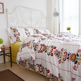 北欧全棉床上用品床笠四件套纯棉清新简约床单被套1.5m床品4套件