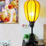 中式灯具仿古宫灯木制台灯客厅茶馆床头灯婚庆影视道具灯罩多色