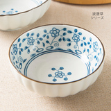 小汤碗日式家用米饭碗餐厅凉菜碗青花瓷盛汤碗韩式创意餐具陶瓷碗