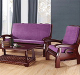 防滑布艺红木制沙发垫坐垫带靠背防滑加厚海绵实木加厚沙发巾套罩