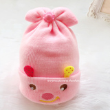 婴儿冬季加厚帽子 宝宝胎帽 新生儿帽 毛线帽 针织帽子0-3-6个月