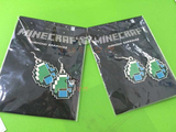 官网minecraft我的世界游戏周边钻石耳环钉钻石项链蓝镐钥匙扣
