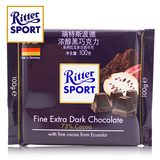 德国进口Ritter Sport 斯波德运动精制浓醇黑巧克力73%可可100g