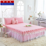 全棉韩版蕾丝床裙单件纯棉夹棉三件套加厚床单床套床罩1.5m1.8米