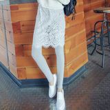 韩版2016春季蕾丝假两件打底裤裙裤女大码显瘦高腰带裙子包臀长裤