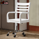 椅韩式转椅电脑椅家用白色实木椅子办公椅升降旋转带扶手靠背书桌