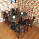 批发咖啡厅桌椅 休闲实木餐桌椅 餐饮茶餐厅 甜品店一桌两椅组合