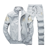 2015秋季男士套装修身立领卫衣韩版青少年休闲跑步运动服开衫外套