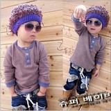 韩版秋冬男女儿童爆炸头假发帽宝宝毛线套头帽个性时尚帽子小孩潮