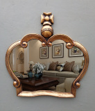 美式浴室镜复古欧式卫生间皇冠镜子洗脸台盆镜卫浴镜装饰壁挂镜