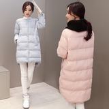 韩国女装学生修身无领棉衣女中长款加厚羽绒棉服棉袄秋冬装外套潮