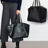 两色！ZARA女包2015新款8499/004几何图形大手提购物包子母包大包