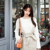 韩国直邮Cherrykoko官网正品代购圆领纯色长袖韩版针织衫