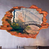 3D视觉浪漫风景立体感墙壁装饰贴画个性创意贴画PVC乳白膜墙贴纸