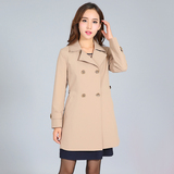 2015秋装新款 柏维娅PF3F629 韩版气质纯色修身休闲风衣外套 女
