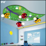 小孩房间灯LED护眼儿童房吸顶灯创意男孩女孩卡通甲壳虫树叶灯具