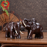 黑檀木雕吉祥如意大象对象红木实木镇宅家居招财风水摆件开业礼品