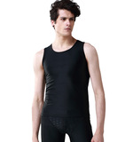新款男士游泳衣背心 高弹力紧身黑色上衣游泳装冲浪潜水沙滩泳衣
