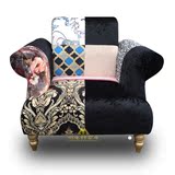 复古拼色布艺沙发 高档定做特色沙发 新南亚风格沙发单人客厅沙发