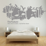 可定制大型墙贴个性创意欧式客厅沙发背景墙壁装饰抽象森林鸟壁画