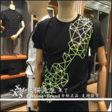 GXG男装 2016夏季新款时尚黑色圆领短袖T恤男正品代购 62244171