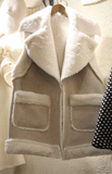 韩国东大门代购2014秋冬新款时尚甜美羊皮羊羔绒保暖百搭马甲女