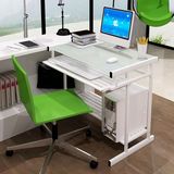 新款一体机电脑桌台式桌家用 简约书桌钢化玻璃 时尚办公桌子