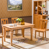 纯榉木实木家具圆餐桌 实木餐桌榉木餐桌椅组合圆桌饭桌子 餐桌椅