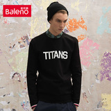 Baleno/班尼路 秋季青年卫衣男 韩版圆领字母印花套头衫