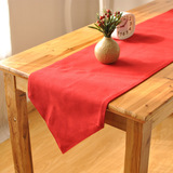 美式简约红色圣诞新年全棉双层桌旗 床旗 家纺餐桌布家居布艺日式