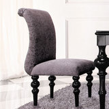 歌蒙后现代实木脚绒布餐椅 欧式新古典餐桌餐椅子
