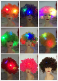 彩色发光爆炸头假发，球迷发带灯，万圣节假发. 化装舞会假发。