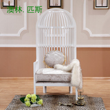 澳林匹斯 欧式新古典形象椅实木家具沙发椅装饰酒店鸟笼椅别墅