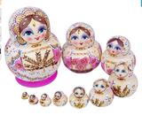 俄罗斯特色10层儿童玩具套娃创意家居摆件礼品椴木益智娃娃工艺品