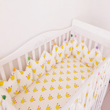 北欧ins纯棉儿童床上用品定做婴儿床围圆床护栏防撞床帏套件包邮