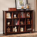 美式简约实木书柜定制实木矮书柜定做书房实木家具楸木橡木格子柜