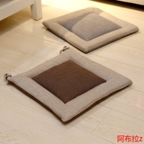 日式简约亚麻布椅垫方形办公室坐垫蒲团加厚透气榻榻米椅垫飘窗垫
