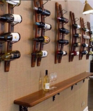 美式创意壁挂实木红酒架酒吧吧台酒杯酒柜隔板架葡萄装饰墙上酒架