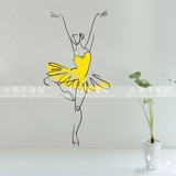 Y311创意芭蕾舞蹈贴纸舞者贴画音乐艺术墙纸学校教室培训室墙贴F