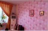 韩式田园粉色碎花自粘墙纸温馨蓝色花球女孩卧室宿舍儿童房壁纸