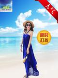 2016新款波西米亚编织挂脖抹胸连衣裙沙滩裙海边度假裙超显瘦