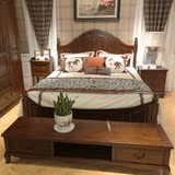 美式家具全实木白蜡木美式乡村复古1.8双人床婚床纯实木床原木床