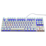优派（ViewSonic）KU520合金版机械键盘 87键单色背光青轴 白银色