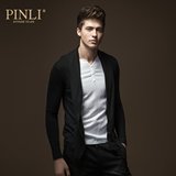 PINLI品立 春装时尚男装 修身开衫假两件夹克外套潮 2627